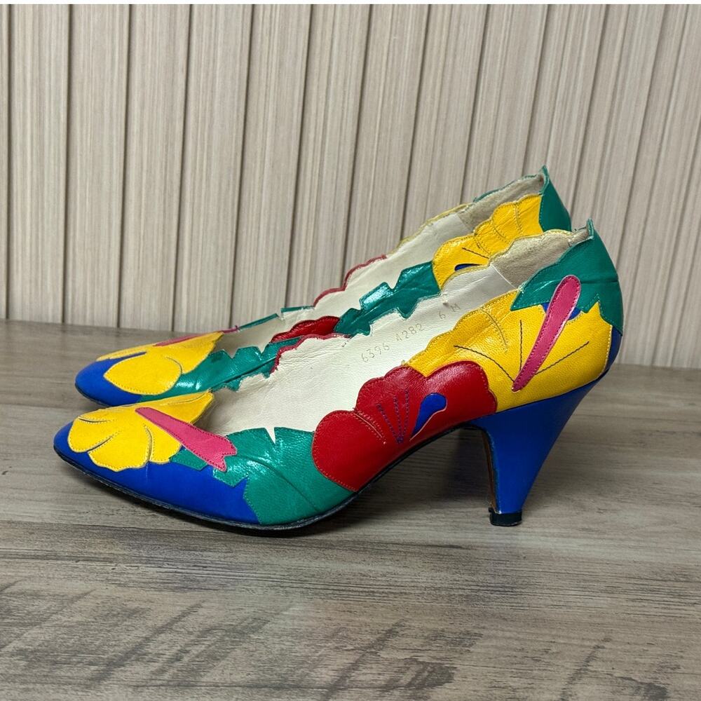 PARADOX by ZALO Multicolored Leather Kitten Heels Women’s Size 6M - Picture 11 of 13